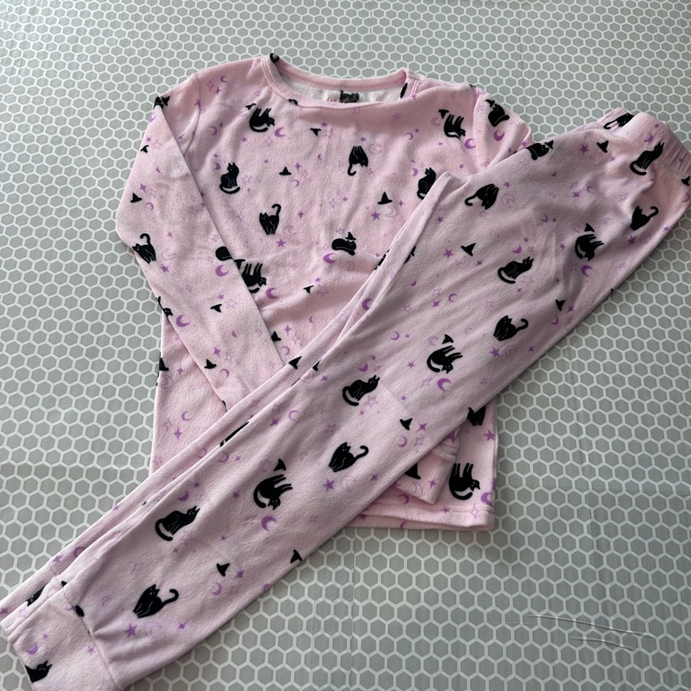 Cat & Jack Light Pink Cat Pattern Pajama Set
